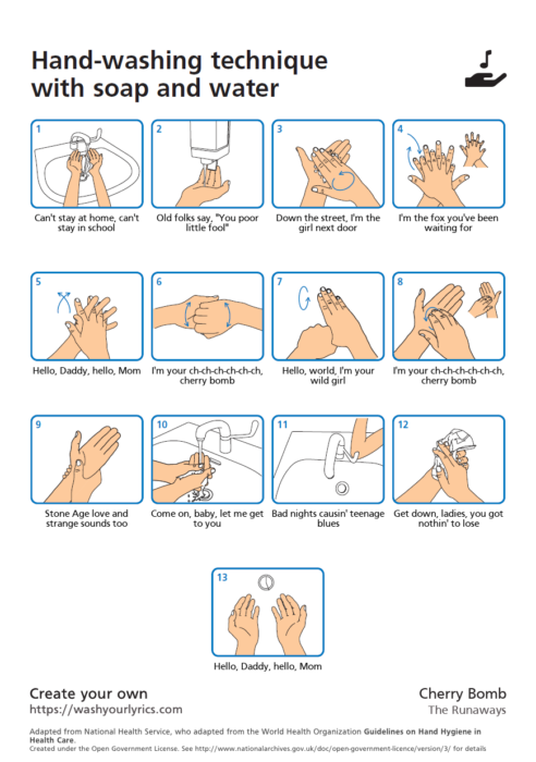 Handwashing Instructions to Cherry Bomb - The Runaways