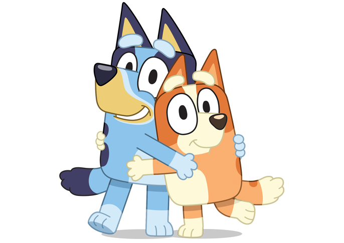 Blue & Bingo Hugging
